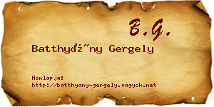 Batthyány Gergely névjegykártya